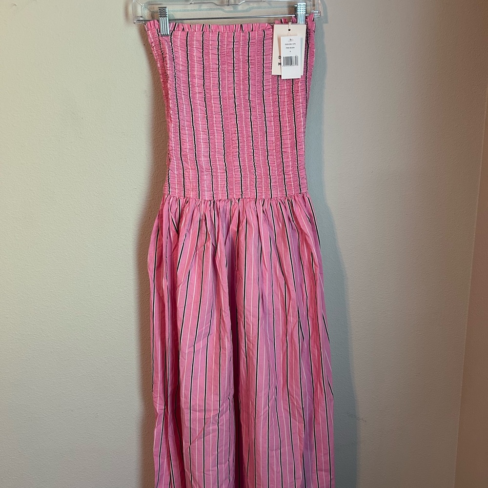 Women’s Damson Madder Dress Mia Midi Dress Size 6 In pink business stripe - Picture 5 of 12